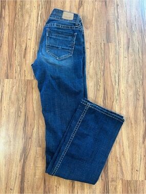 BKE Stella Slim Fit Low Rise Bootcut Dark Wash Denim Jeans Womens Size 27 Long